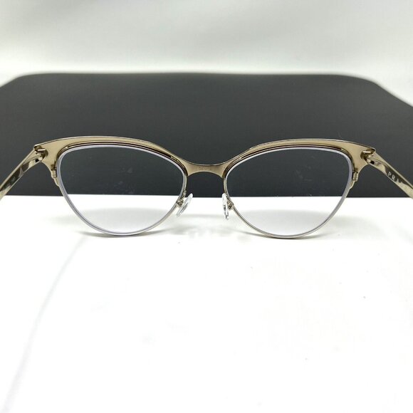 Prada Eyeglasses Frames VPR 55S QE3-1O1 Black Gold Cat Eye Full Rim 52-16-140 - Picture 4 of 10